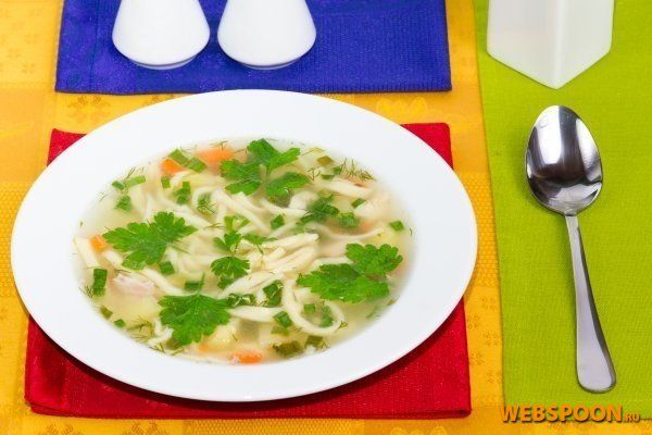 Рецепт - Куриный суп с домашней лапшой