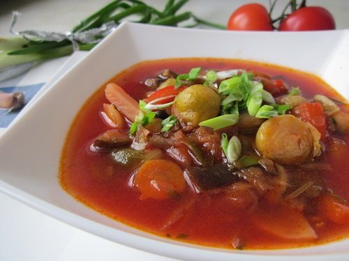 Рецепт - Суп из сушеных слив с ревенем