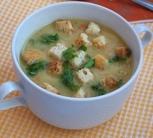 Рецепт - Суп-пюре гороховый с гренками