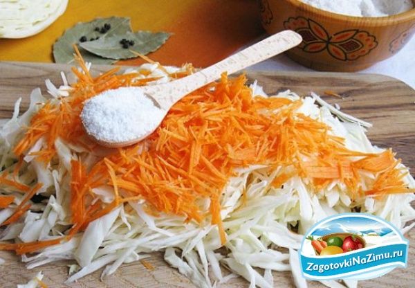 Рецепт - Салат из квашенной капусты с морковью и яблоками