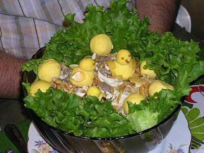 Рецепт - Картофель со шпинатом Птичьи гнезда (немецкий рецепт)