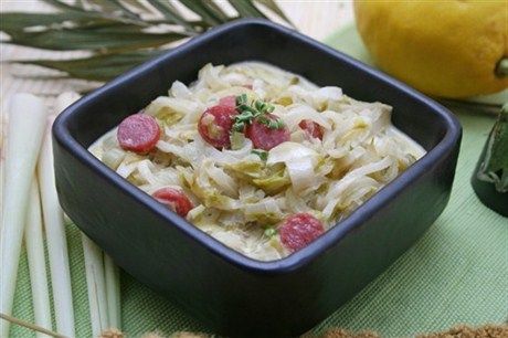 Рецепт - Колбаса жареная, с капустой