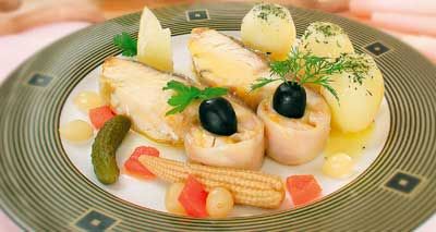 Рецепт - Рыба отварная с овощами