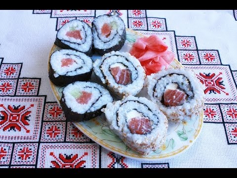 Суши дома Роллы рецепт в домашних условиях Как делать суши Суші Sushi Рис для суши Как готовить суши